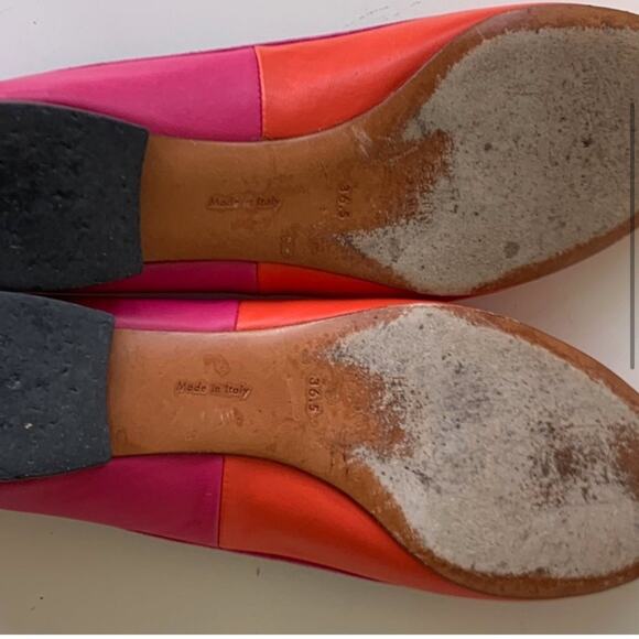 Celine Phoebe Orange and Pink Colorblock Ballet Flats - Picture 6 of 8
